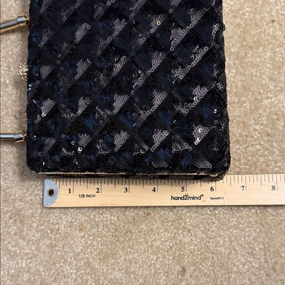 Glamorous Evening Gold hardware with black Sequin purse NWOT - Picture 7 of 10